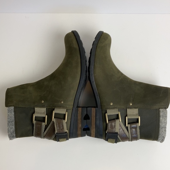 Sorel | Lolla Leather Waterproof Boots Peat Moss Green Olive - Picture 14 of 16